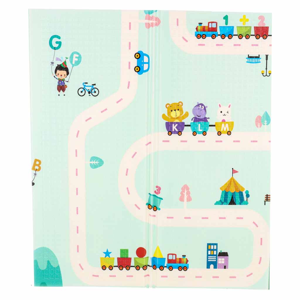 Edukativna dvostrana sklopiva pjenasta podloga 180x200 panda/cesta 10