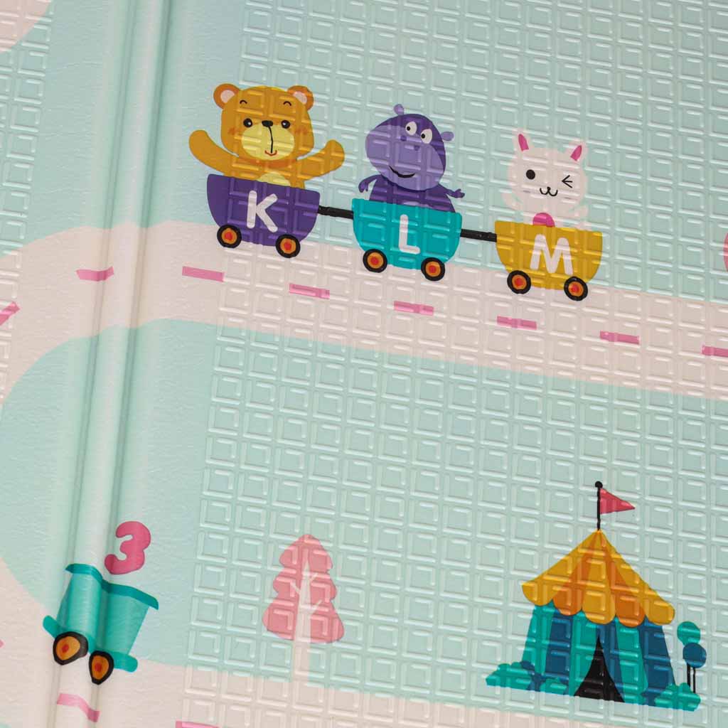 Edukativna dvostrana sklopiva pjenasta podloga 180x200 panda/cesta 7