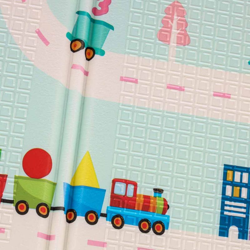 Edukativna dvostrana sklopiva pjenasta podloga 180x200 panda/cesta 6