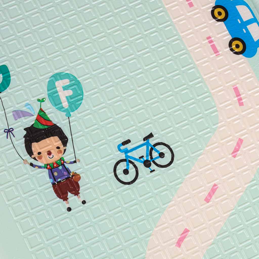 Edukativna dvostrana sklopiva pjenasta podloga 180x200 panda/cesta 5