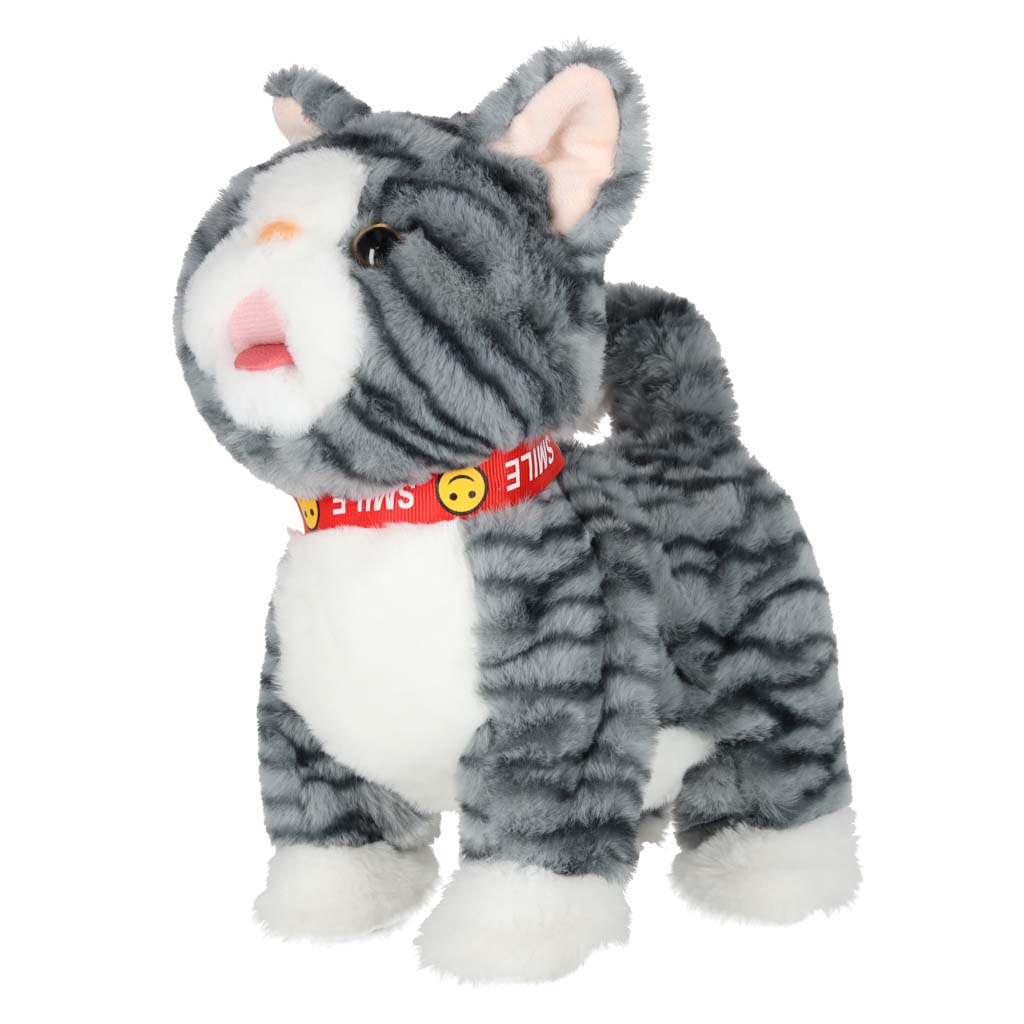 Interaktivna maca koja se kreće na uzici u sivoj boji, zvuk 10