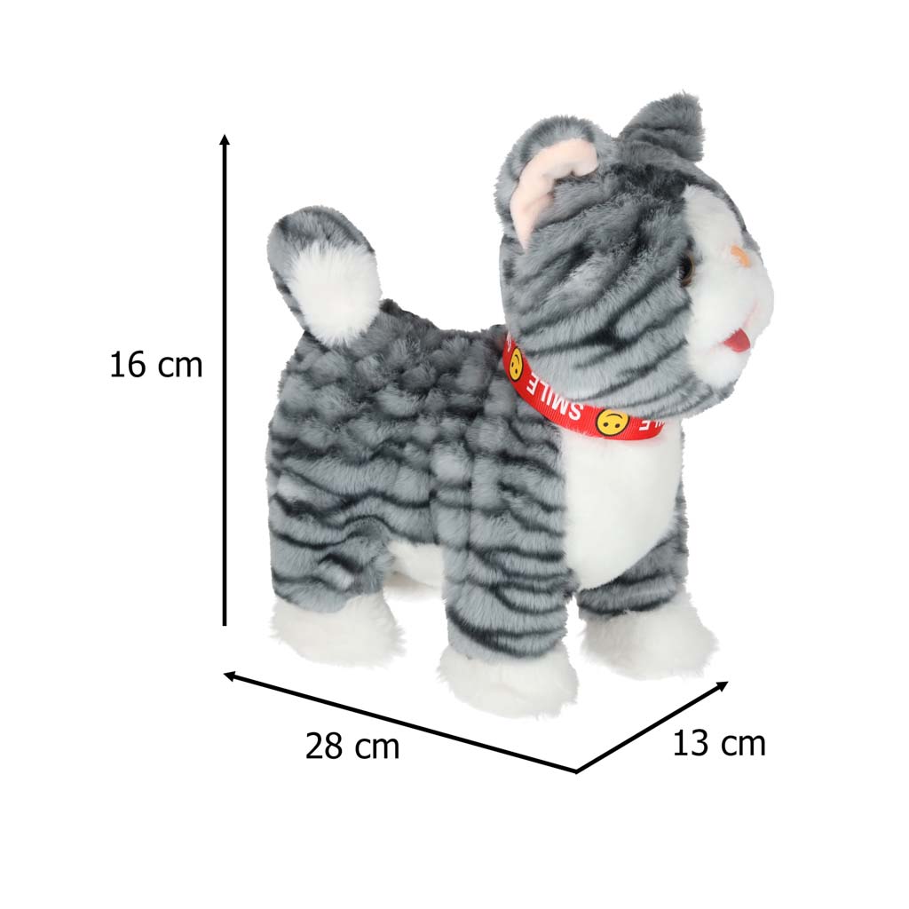 Interaktivna maca koja se kreće na uzici u sivoj boji, zvuk 2