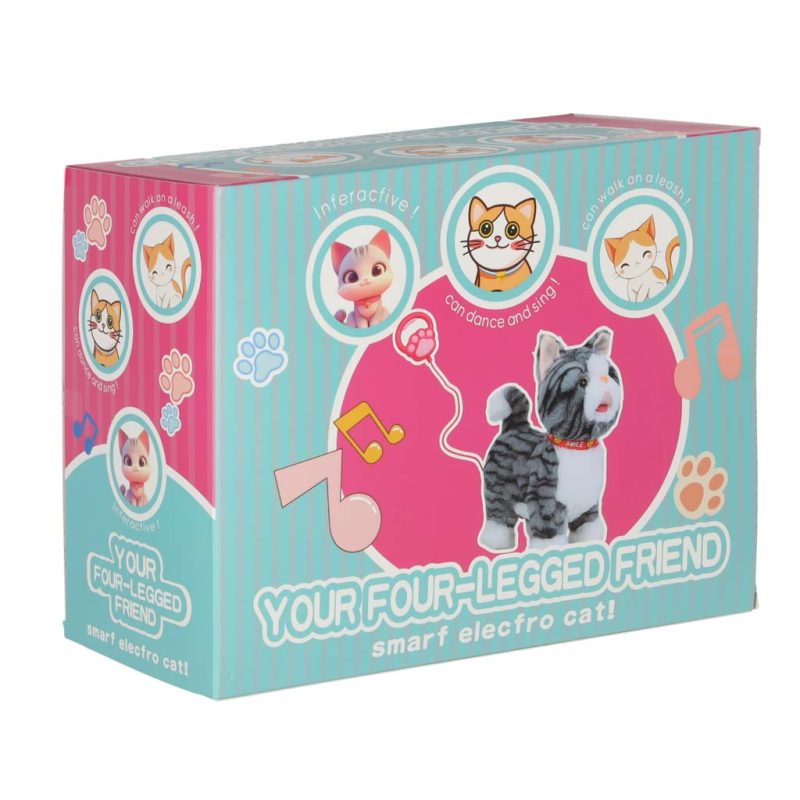 Interaktivna maca koja se kreće na uzici u sivoj boji, zvuk 1