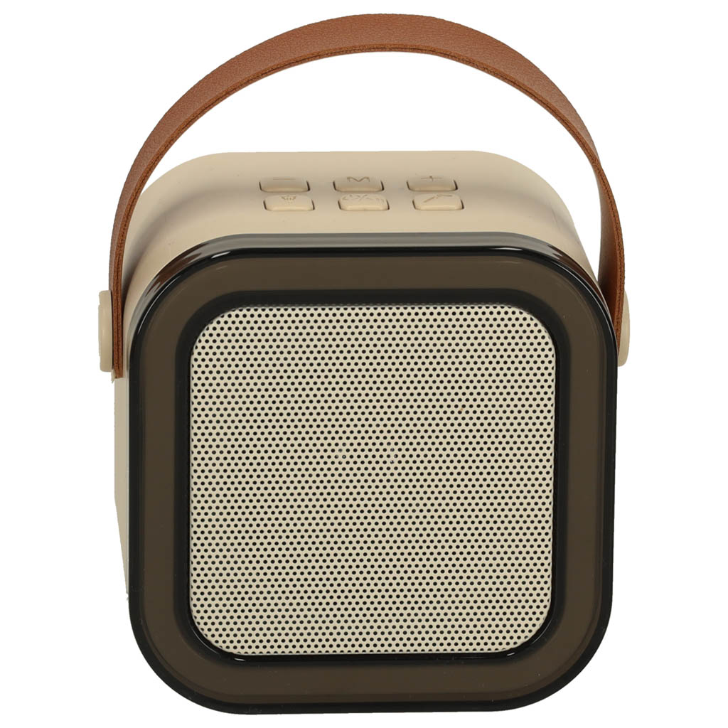 Karaoke zvučnik s mikrofonom BLUETOOTH USB LED bež 7