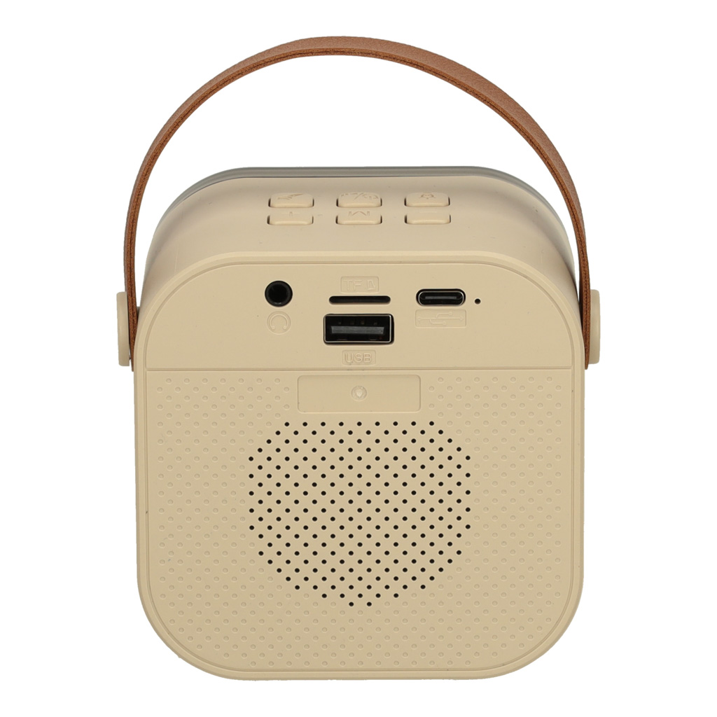 Karaoke zvučnik s mikrofonom BLUETOOTH USB LED bež 6