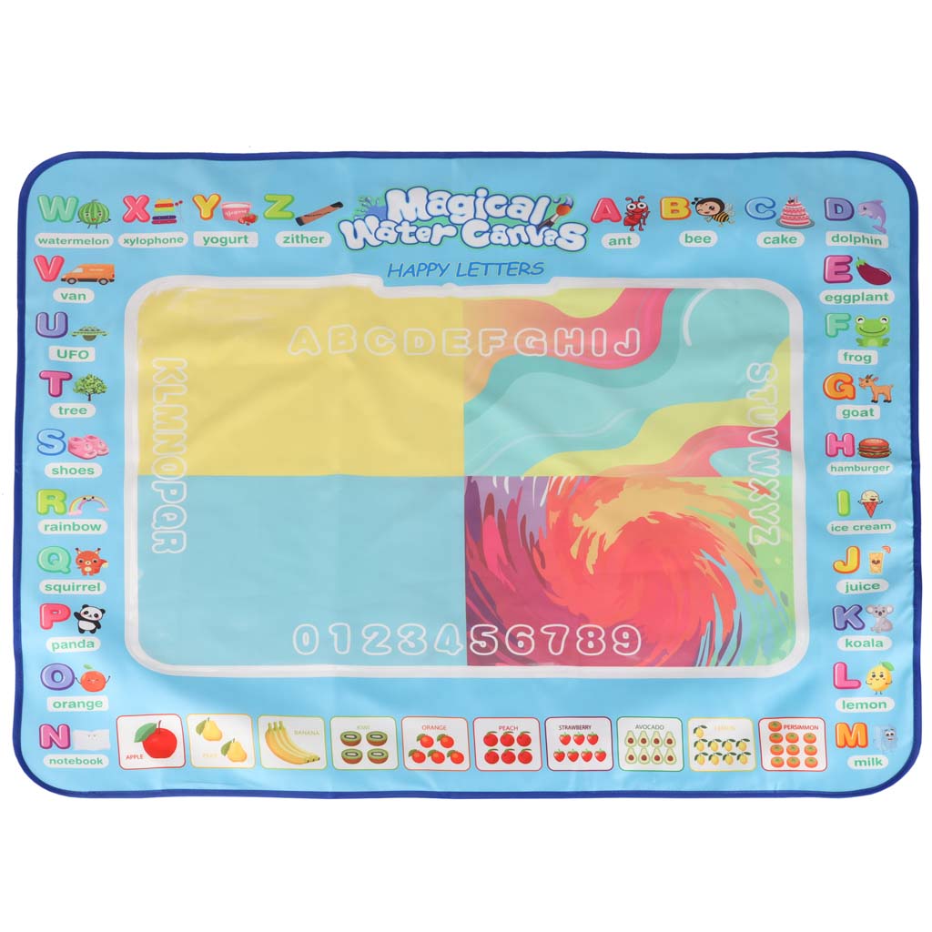 Vodena podloga za slikanje, crtanje na vodi, markeri, pečati, šablone, valjak 100x80cm, abeceda 14