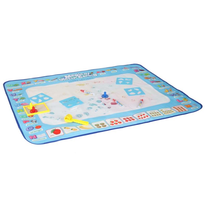 Vodena podloga za slikanje, crtanje na vodi, markeri, pečati, šablone, valjak 100x80cm, abeceda 9