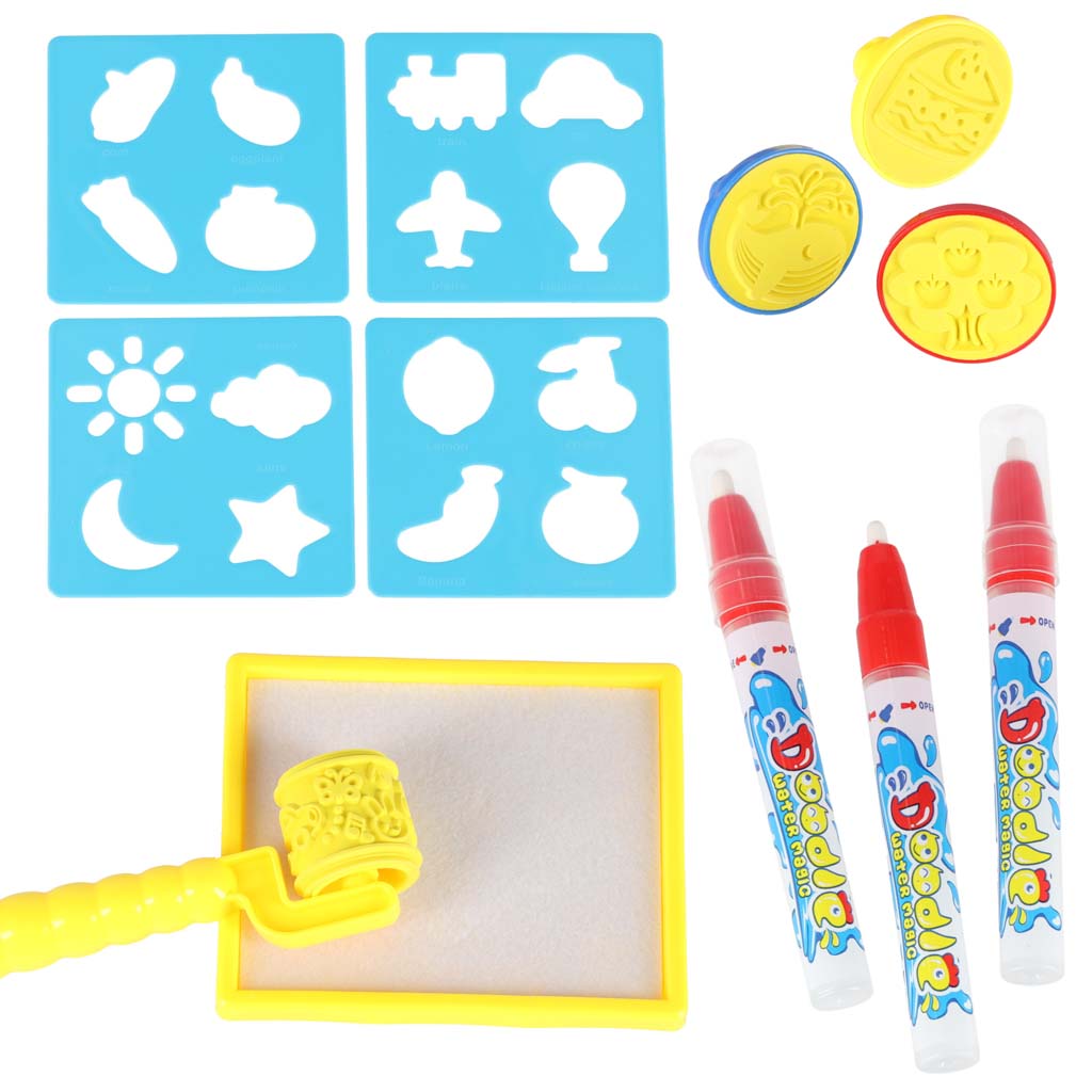 Vodena podloga za slikanje, crtanje na vodi, markeri, pečati, šablone, valjak 100x80cm, abeceda 8