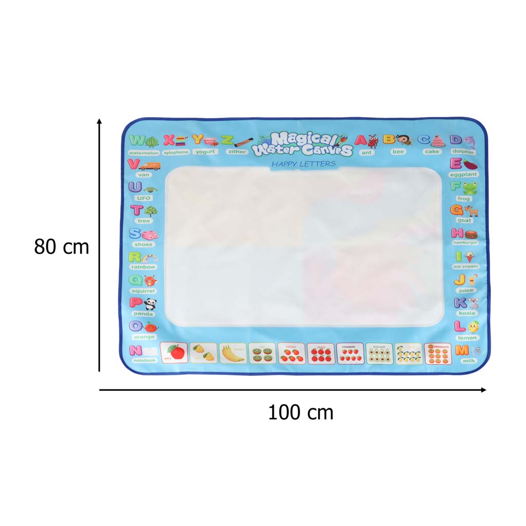 Vodena podloga za slikanje, crtanje na vodi, markeri, pečati, šablone, valjak 100x80cm, abeceda 1