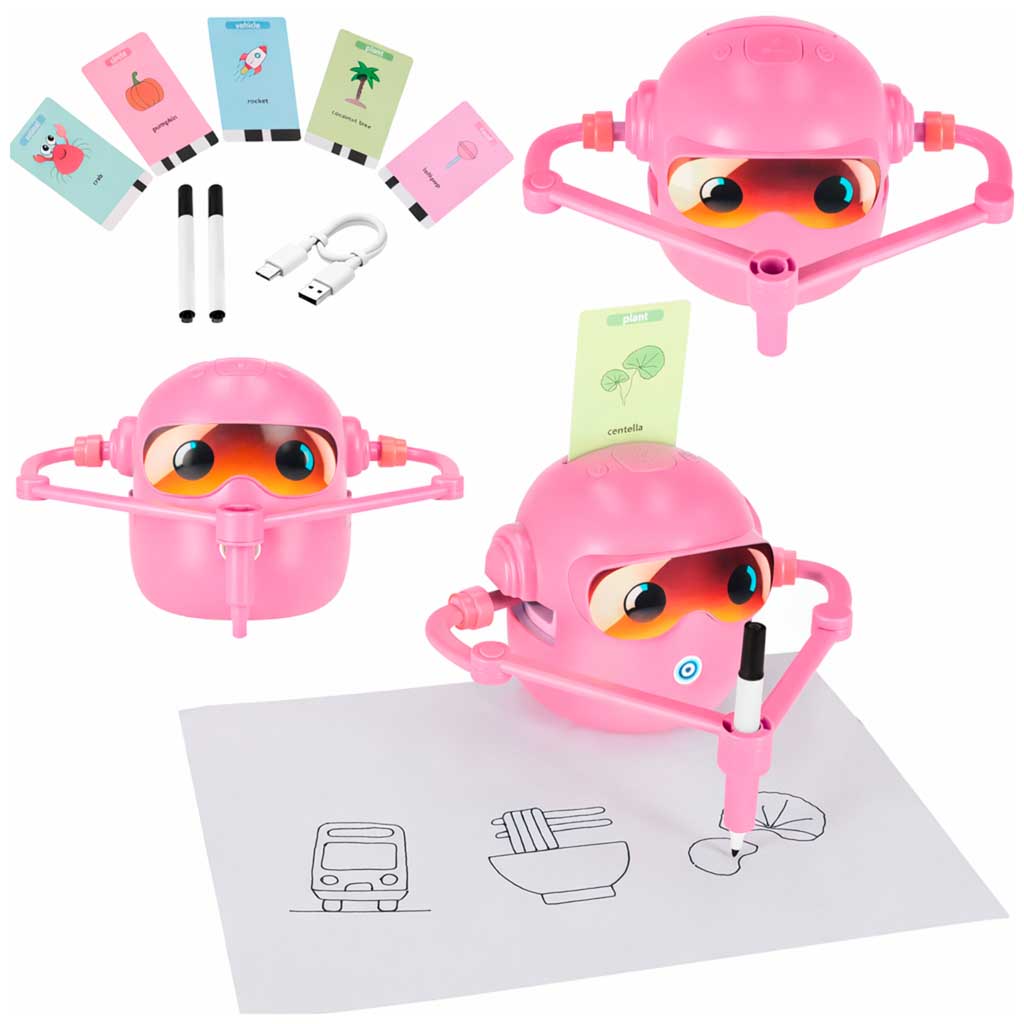 Interaktivna edukativna igračka robot za učenje crtanja, ružičasti