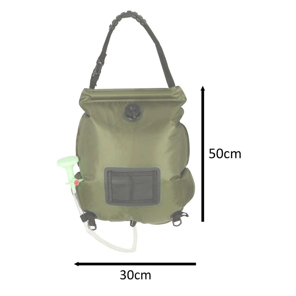 20L XXL solarni tuš za kampiranje i planinarenje s termometrom