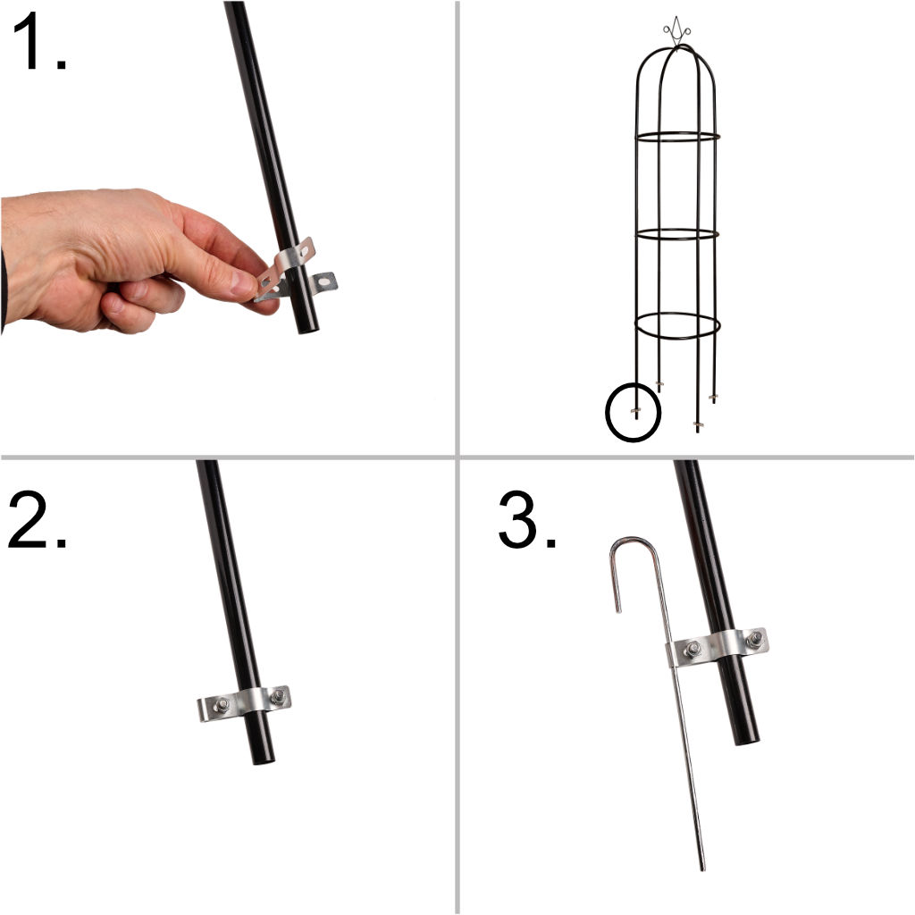 LUARO Vrtna pergola, stup, stalak za zvono za ruže penjačice, metalni 195 cm