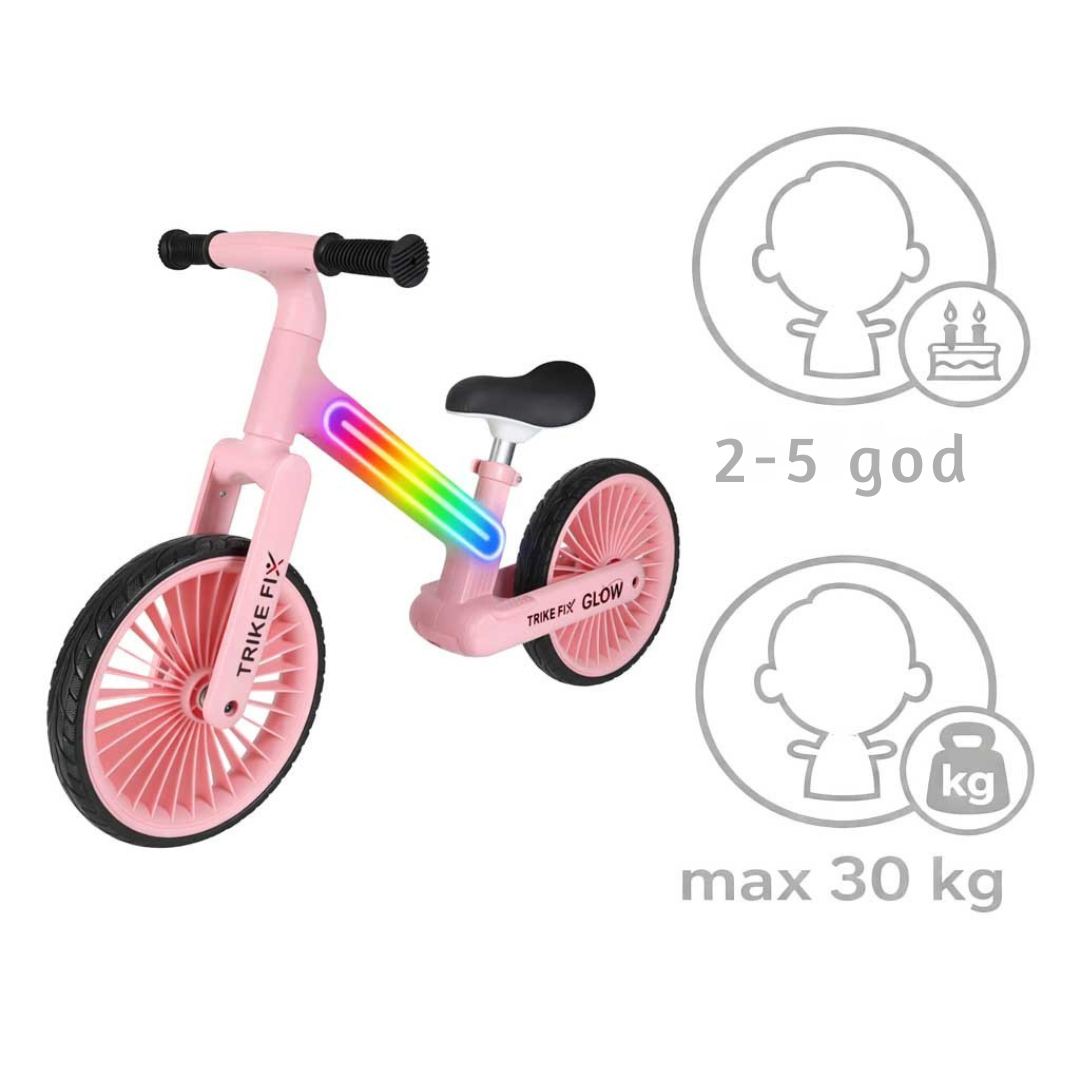 Trike Fix Glow balans bicikl LED roza