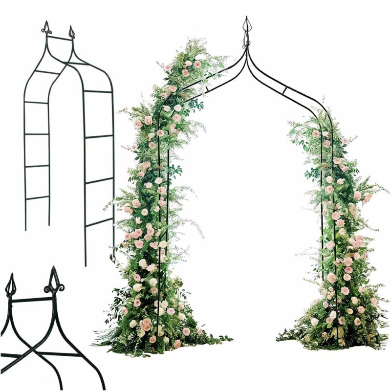 LUARO-Garden-pergola-metal-arch-with-grottoes-for-roses-flowers-climbers-240cm-181671 LUARO Vrtna pergola metalni luk s grotlama za ruže penjačice 240 cm