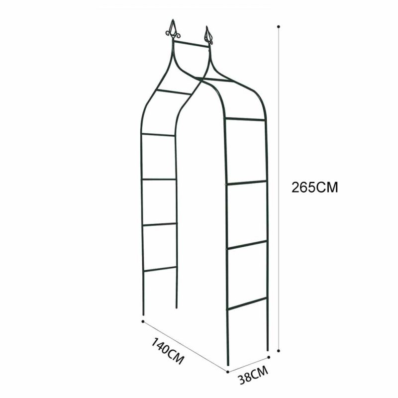 LUARO Vrtna pergola metalni luk s grotlama za ruže penjačice 240 cm