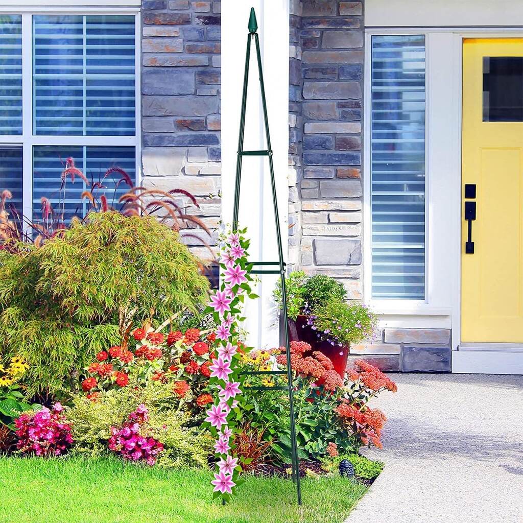 LUARO Vrtni nosač za pergolu za cvijeće, stalak za ruže penjačice, piramidalni metalni
