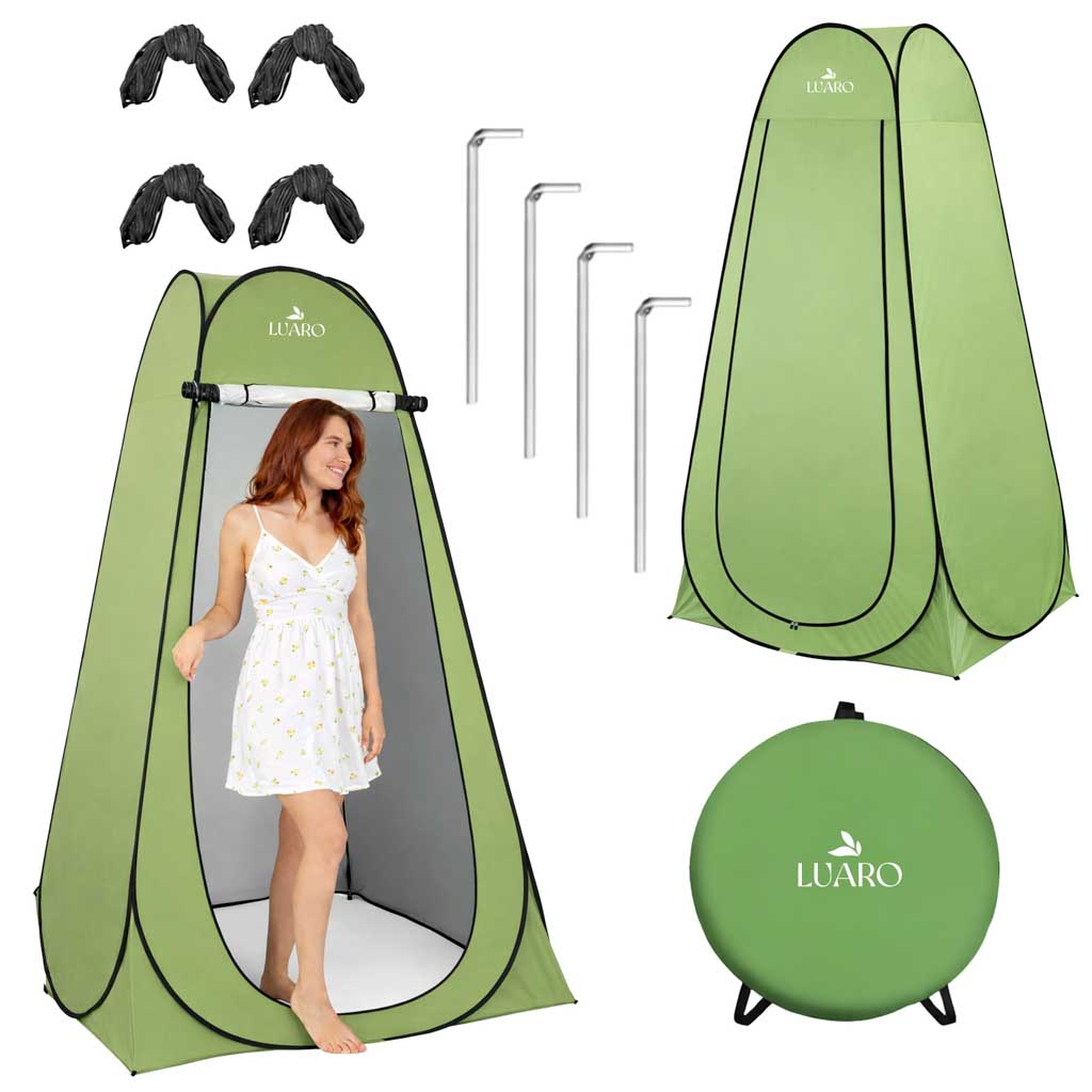 LUARO-Self-folding-tent-for-shower-changing-room-tourist-toilet-green-182622 LUARO Samosklopivi šator za tuš kabinu, svlačionicu, turistički WC, zeleni