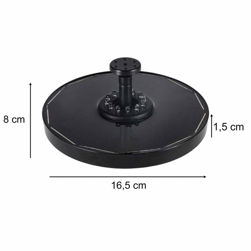 LUARO Solarna fontana za ribnjak, vrtna plutajuća pumpa, LED RGB 16 cm