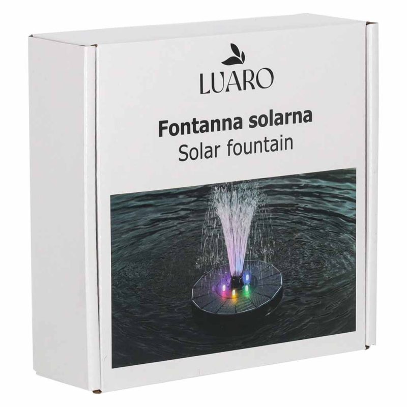 LUARO Solarna fontana za ribnjak, vrtna plutajuća pumpa, LED RGB 16 cm