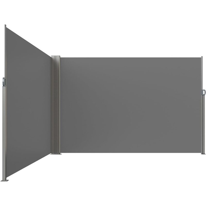 LUARO kutna bočna tenda za terasu, uvlačiva 180 x 600 cm, siva