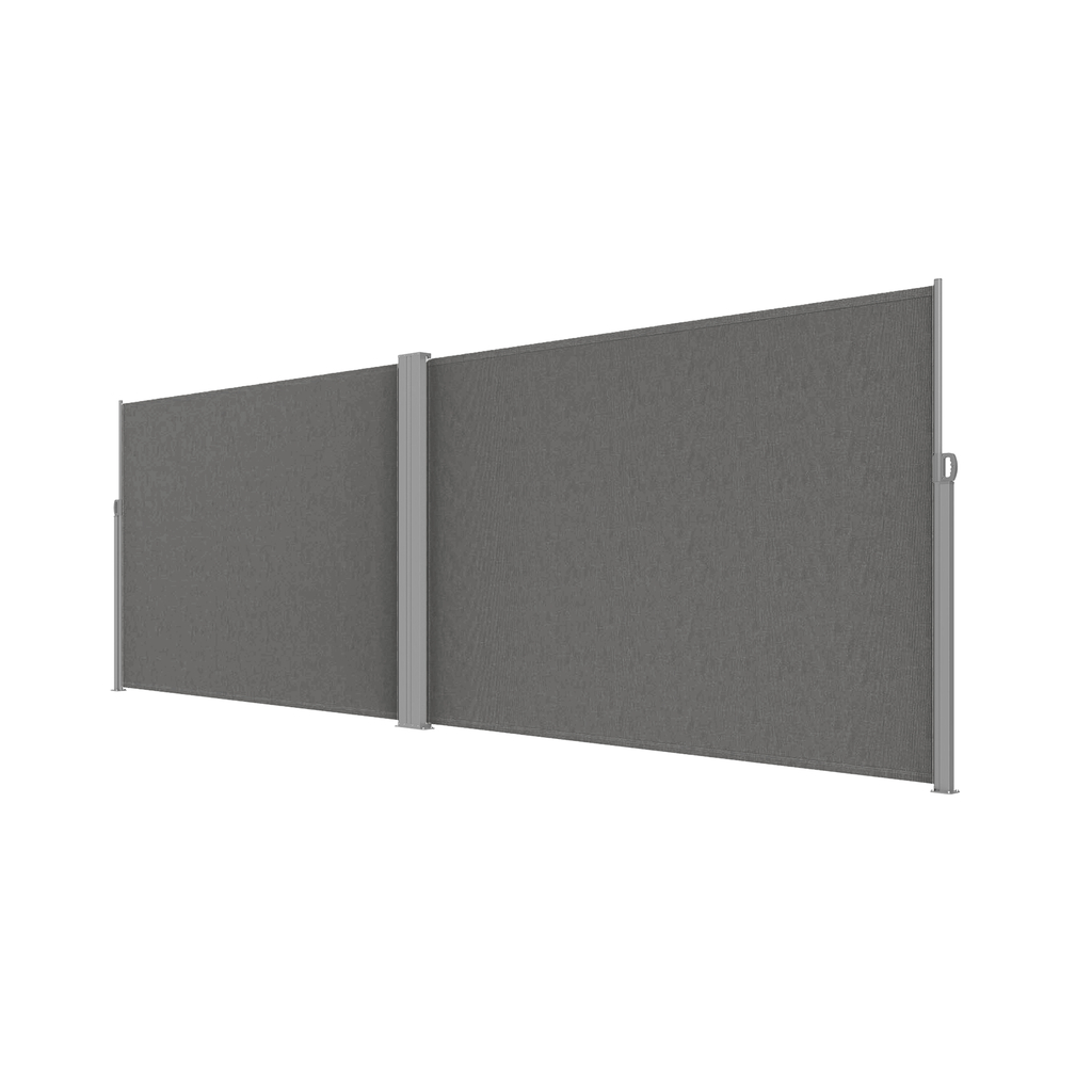 LUARO kutna bočna tenda za terasu, uvlačiva 180 x 600 cm, siva