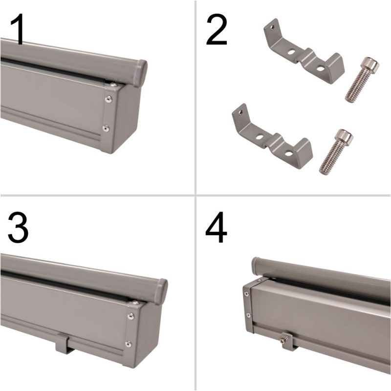 Bočna tenda za terasu s uvlačivim zaslonom 180 x 400 cm siva