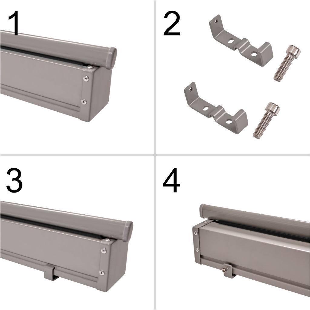 Bočna tenda za terasu s uvlačivim zaslonom 180 x 400 cm siva
