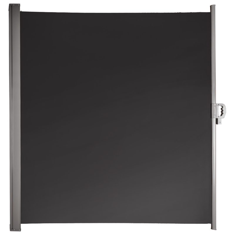 Bočna tenda za terasu s uvlačivim zaslonom 180 x 400 cm siva