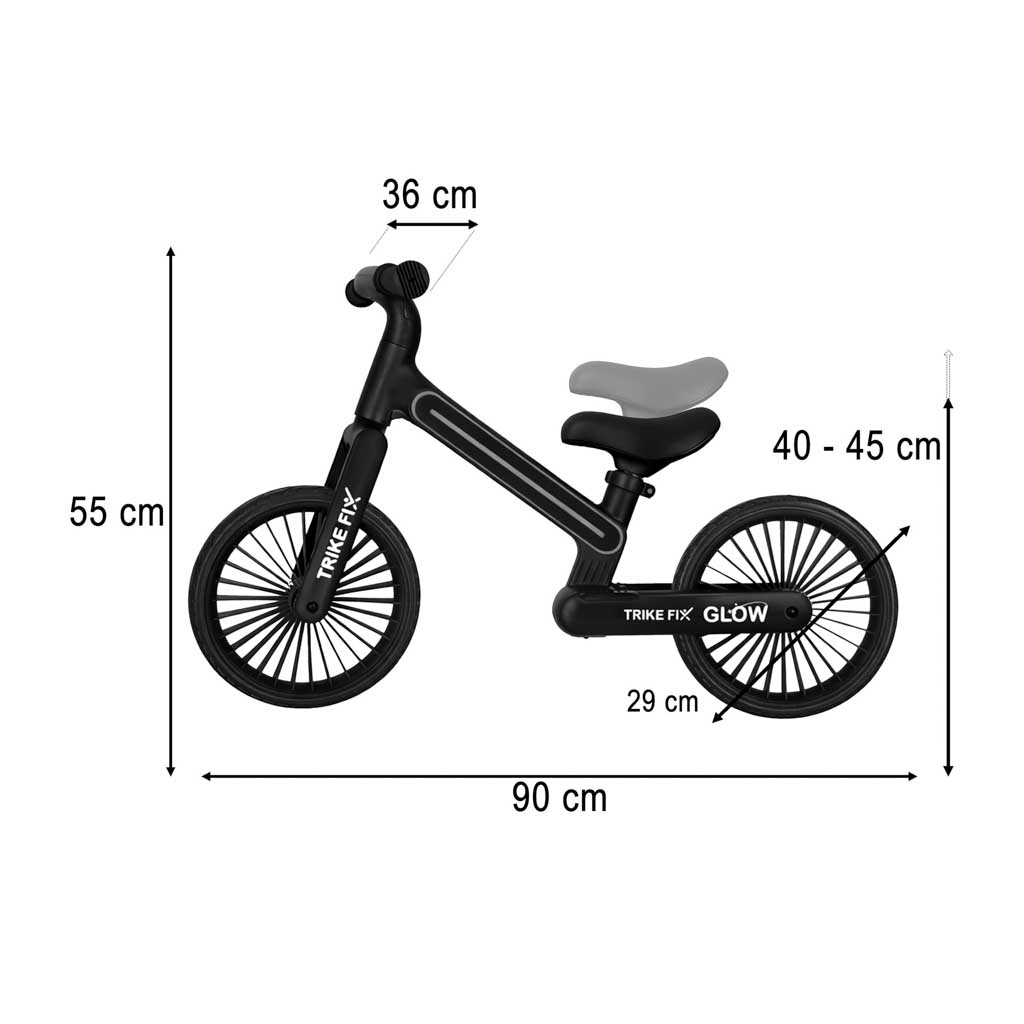 Trike Fix Glow balans bicikl LED crni