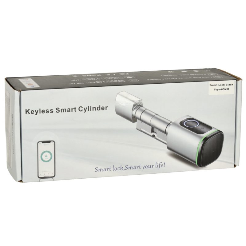 Cilindar brave za vrata za otključavanje otiskom prsta, crni