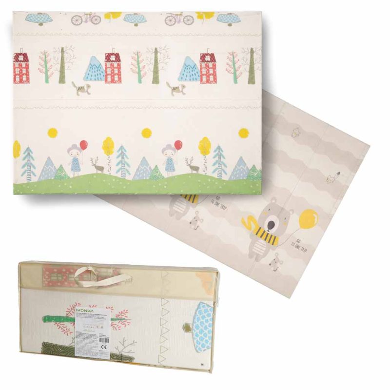 Edukativna dvostrana sklopiva pjenasta podloga 150×200 medvjedići/drveće