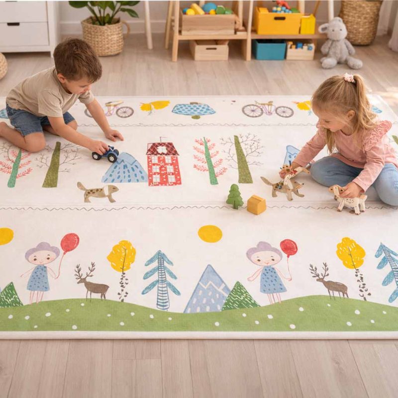 Edukativna dvostrana sklopiva pjenasta podloga 150×200 medvjedići/drveće