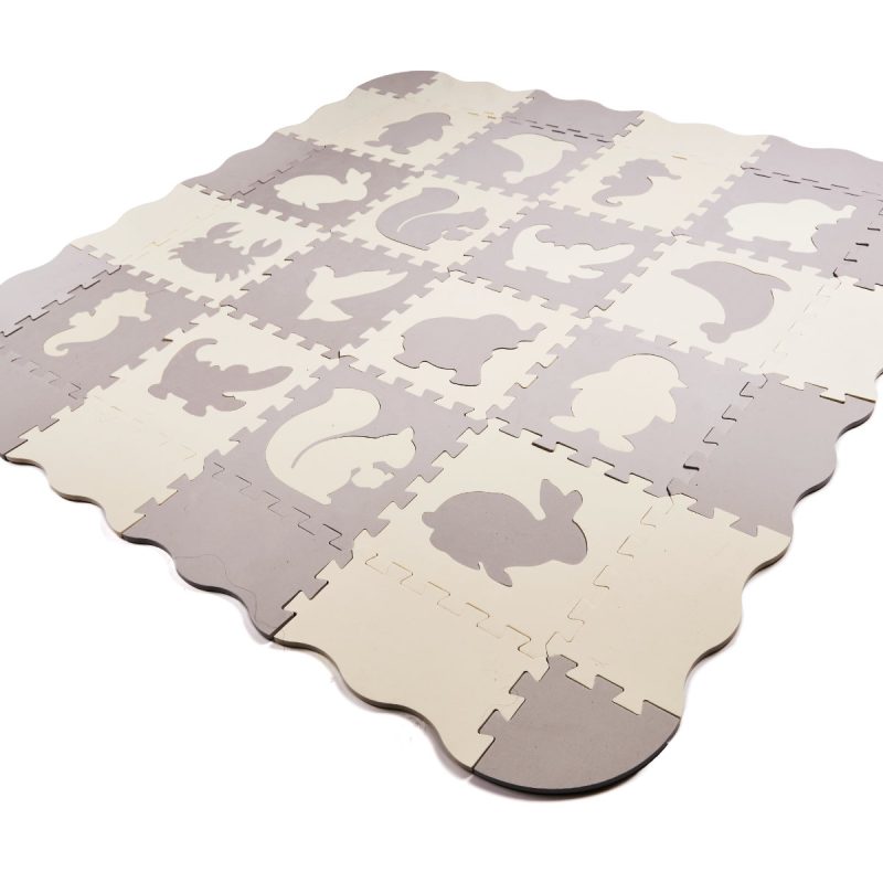 KX6269 Puzzle piankowe mata kojec dla dzieci 36el szaro-ecru 6 Edukativna pjenasta podloga za igru, sivo-ekru, 36 elemenata 150x150 cm
