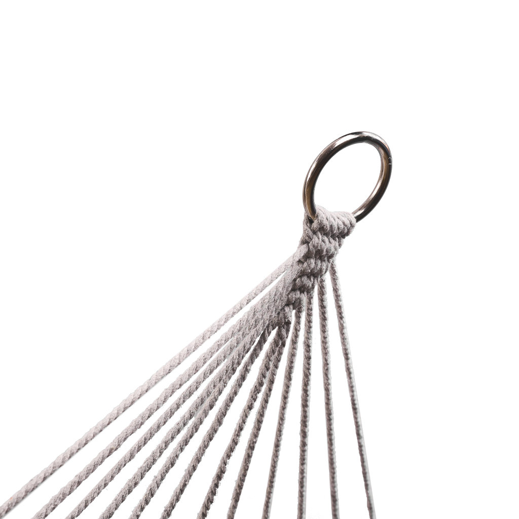 Vrtna viseća mreža boho s resicama, makrame, 200 cm, siva