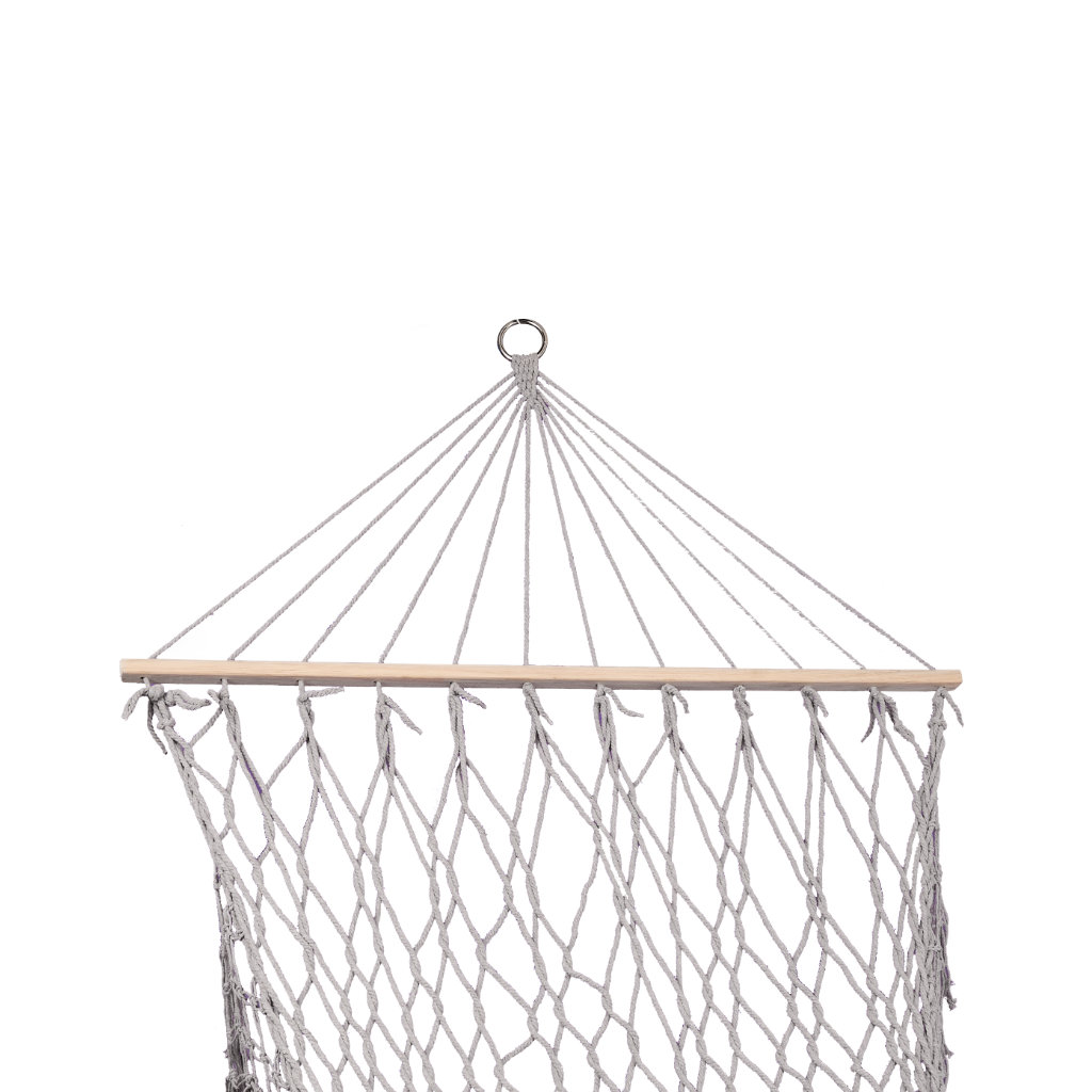 Vrtna viseća mreža boho s resicama, makrame, 200 cm, siva