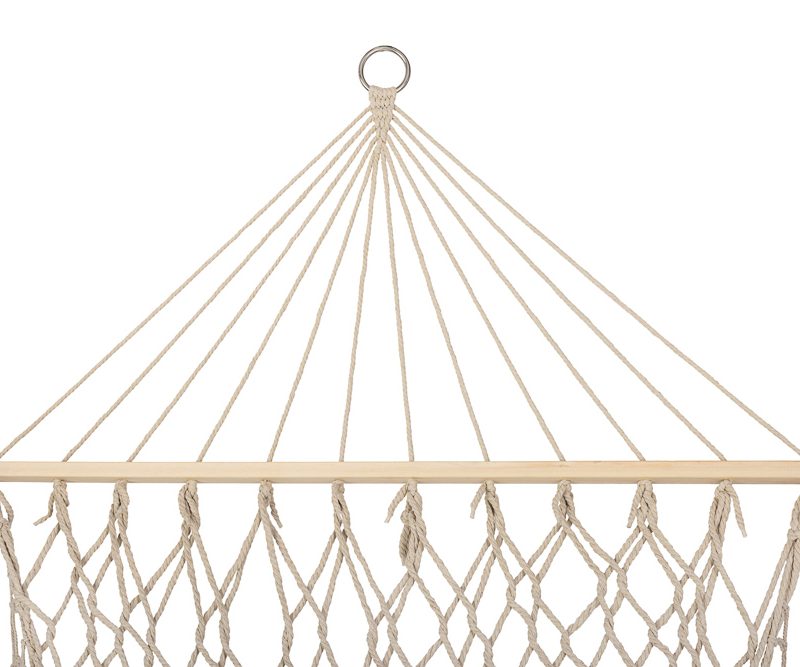 Vrtna viseća mreža s boho resicama 200 cm ecru 150 kg