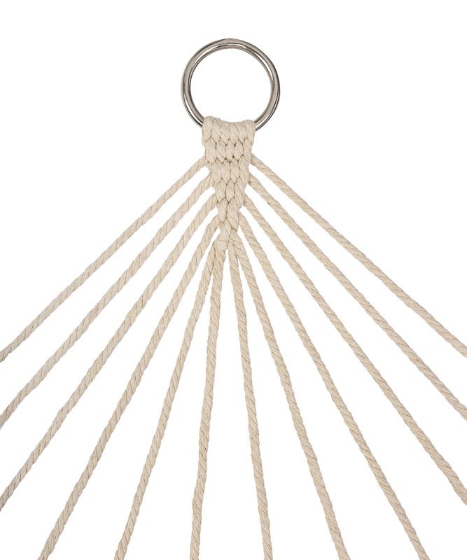 Vrtna viseća mreža s boho resicama 200 cm ecru 150 kg