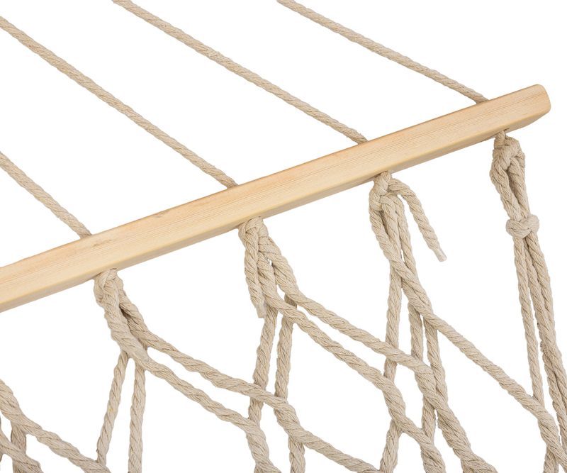 Vrtna viseća mreža s boho resicama 200 cm ecru 150 kg