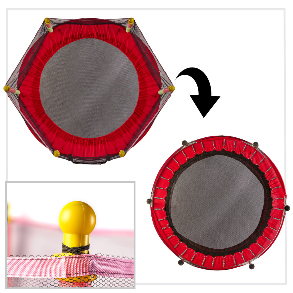Dječji trampolin za kuću ili vrt 140 cm crvene boje