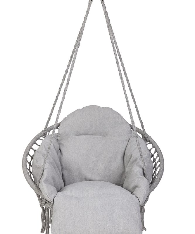 LUARO vrtna ljuljačka rodino gnijezdo s XXL jastukom siva 80 cm 150 kg