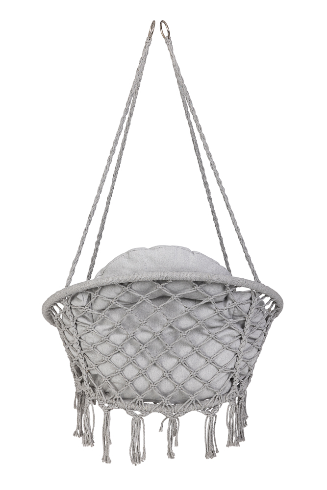 LUARO vrtna ljuljačka rodino gnijezdo s XXL jastukom siva 80 cm 150 kg