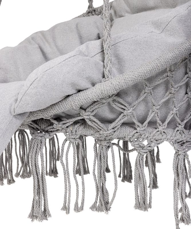 LUARO vrtna ljuljačka rodino gnijezdo s XXL jastukom siva 80 cm 150 kg