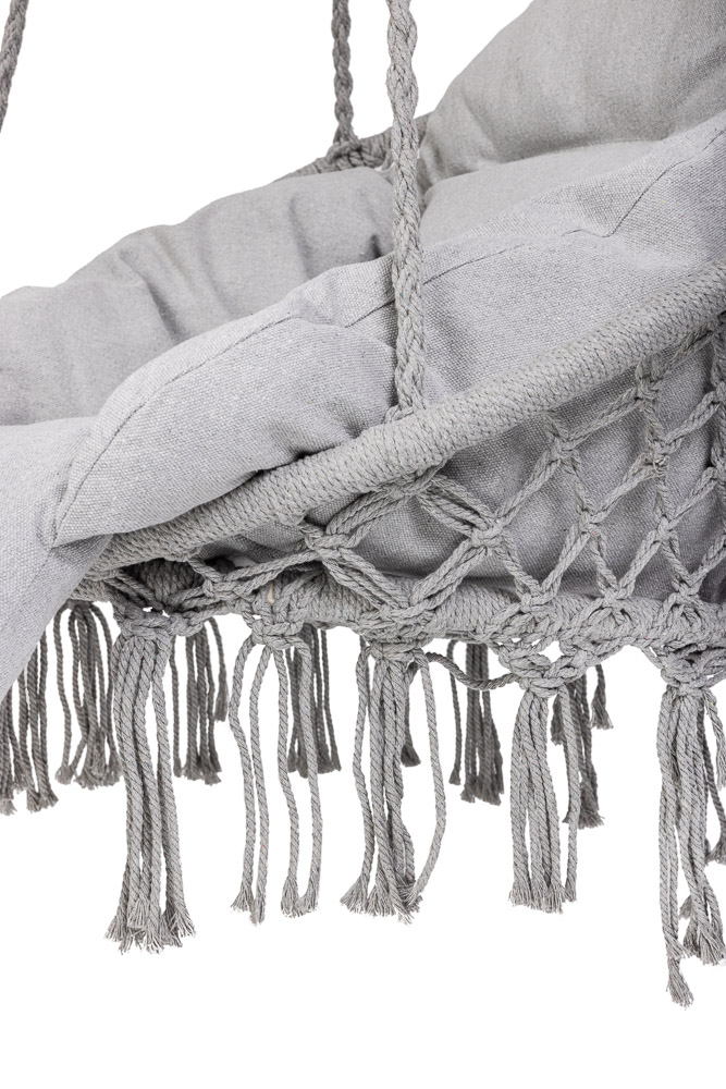 LUARO vrtna ljuljačka rodino gnijezdo s XXL jastukom siva 80 cm 150 kg