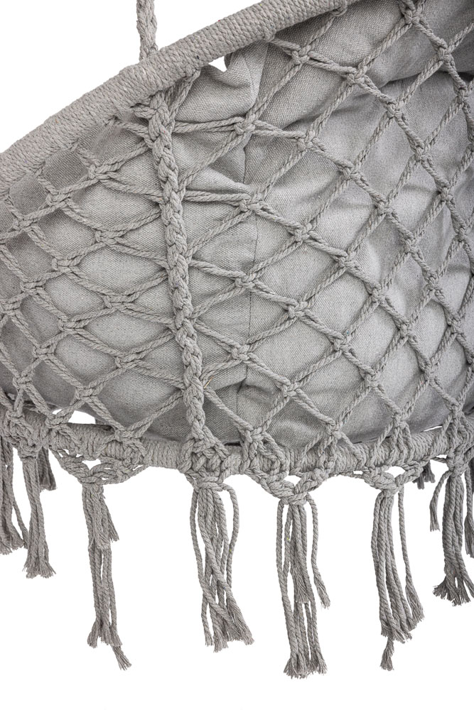 LUARO vrtna ljuljačka rodino gnijezdo s XXL jastukom siva 80 cm 150 kg