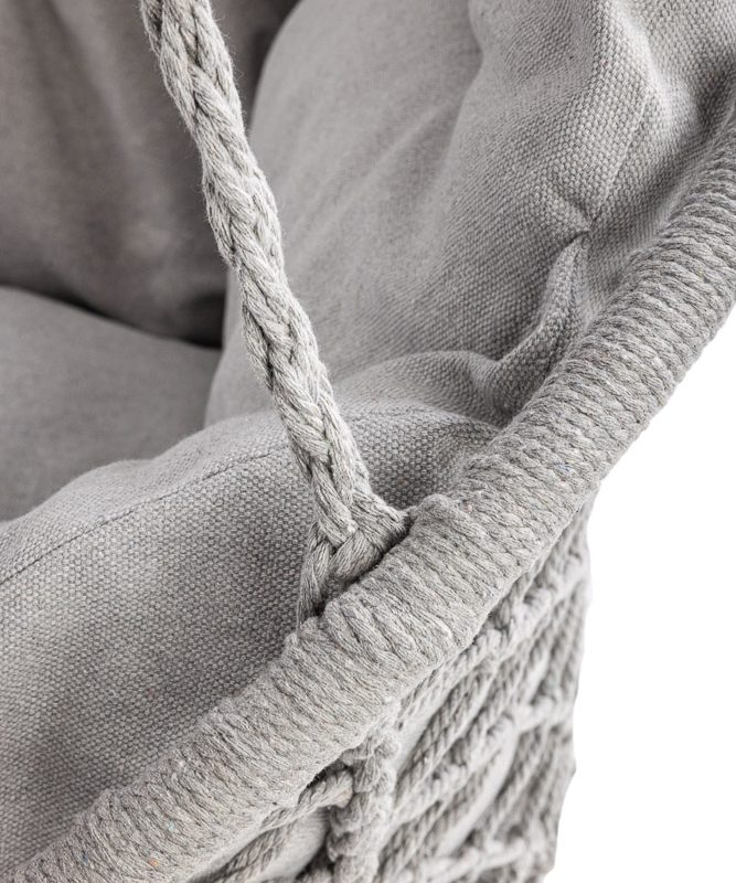 LUARO vrtna ljuljačka rodino gnijezdo s XXL jastukom siva 80 cm 150 kg