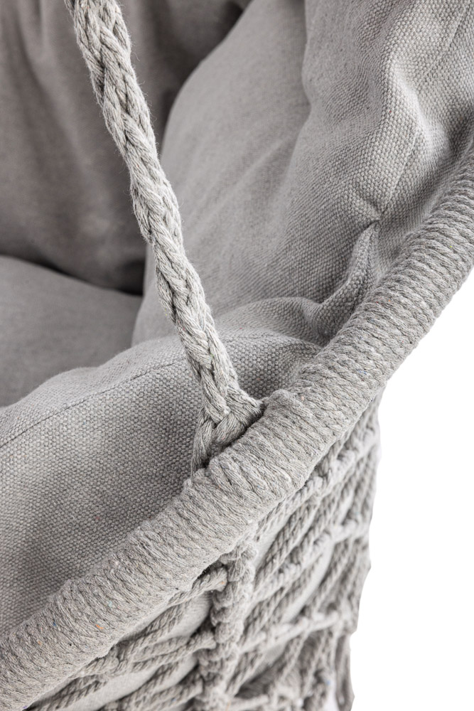 LUARO vrtna ljuljačka rodino gnijezdo s XXL jastukom siva 80 cm 150 kg