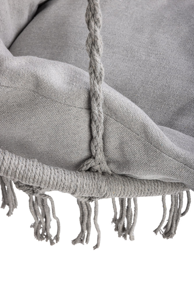 LUARO vrtna ljuljačka rodino gnijezdo s XXL jastukom siva 80 cm 150 kg