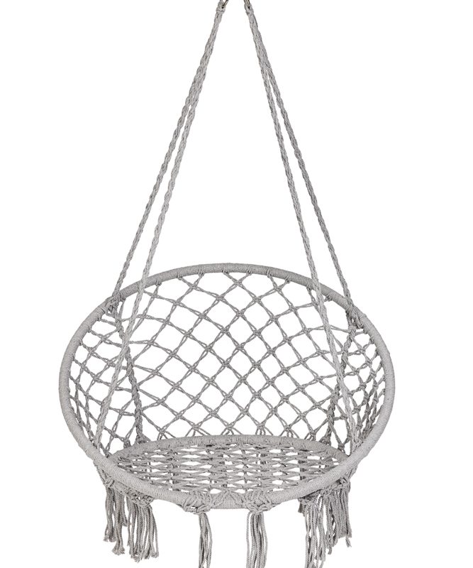 LUARO vrtna ljuljačka rodino gnijezdo s XXL jastukom siva 80 cm 150 kg