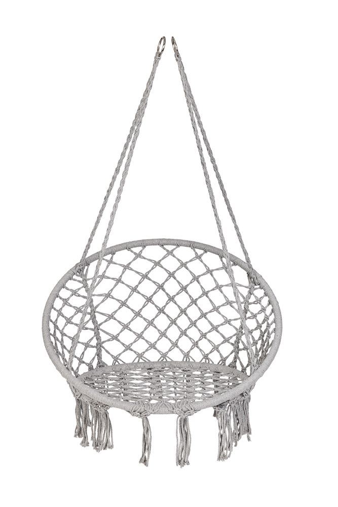 LUARO vrtna ljuljačka rodino gnijezdo s XXL jastukom siva 80 cm 150 kg