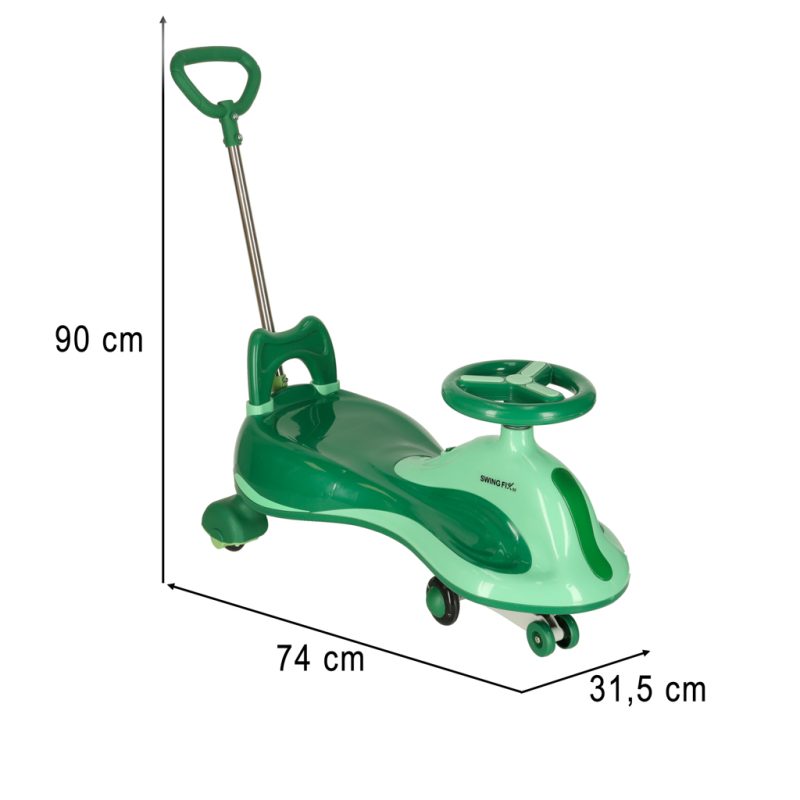 LED Swing FIX S2 gravitacijsko vozilo s ručkom zeleni, maksimalno 100 kg